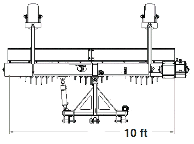 Rock Rake 10' (3 PL, Hydraulic Drive)