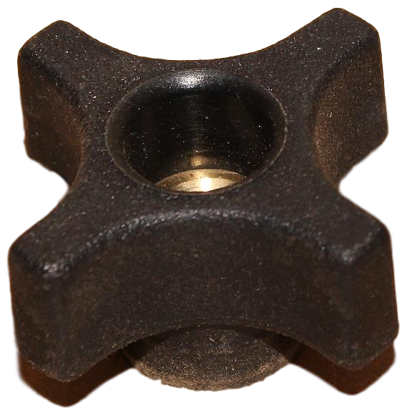 Plastic Knob - 4-Prong 3/8&quot; Thru Hole Brass Insert 