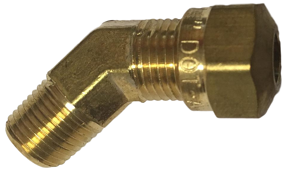 Connector, 1/8 NPT-M x 1/4&quot; Compression 45